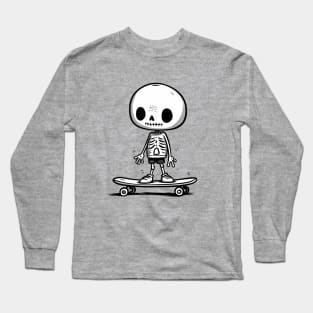 Skeleton Skateboarder Long Sleeve T-Shirt